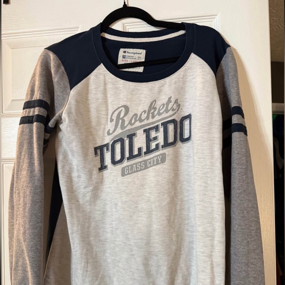 Champion Navy and Gray Crewneck